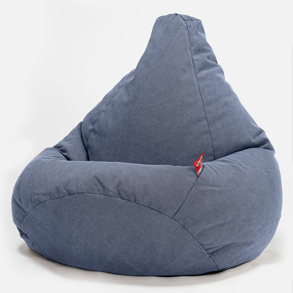 Game Fåtölj Saccosäck - Stentvättad denim Marinblå 01