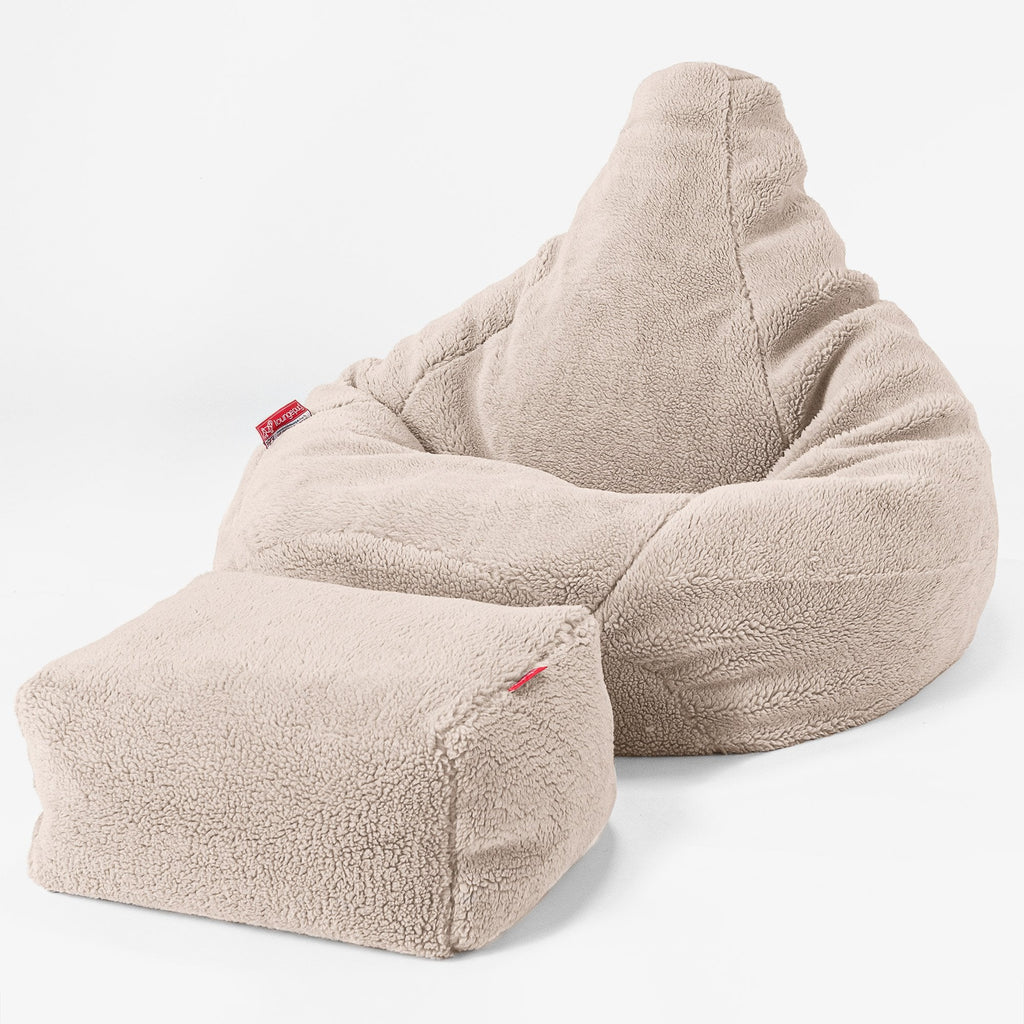 Game Fåtölj Saccosäck - Teddy-fuskpäls Minkbrun 04