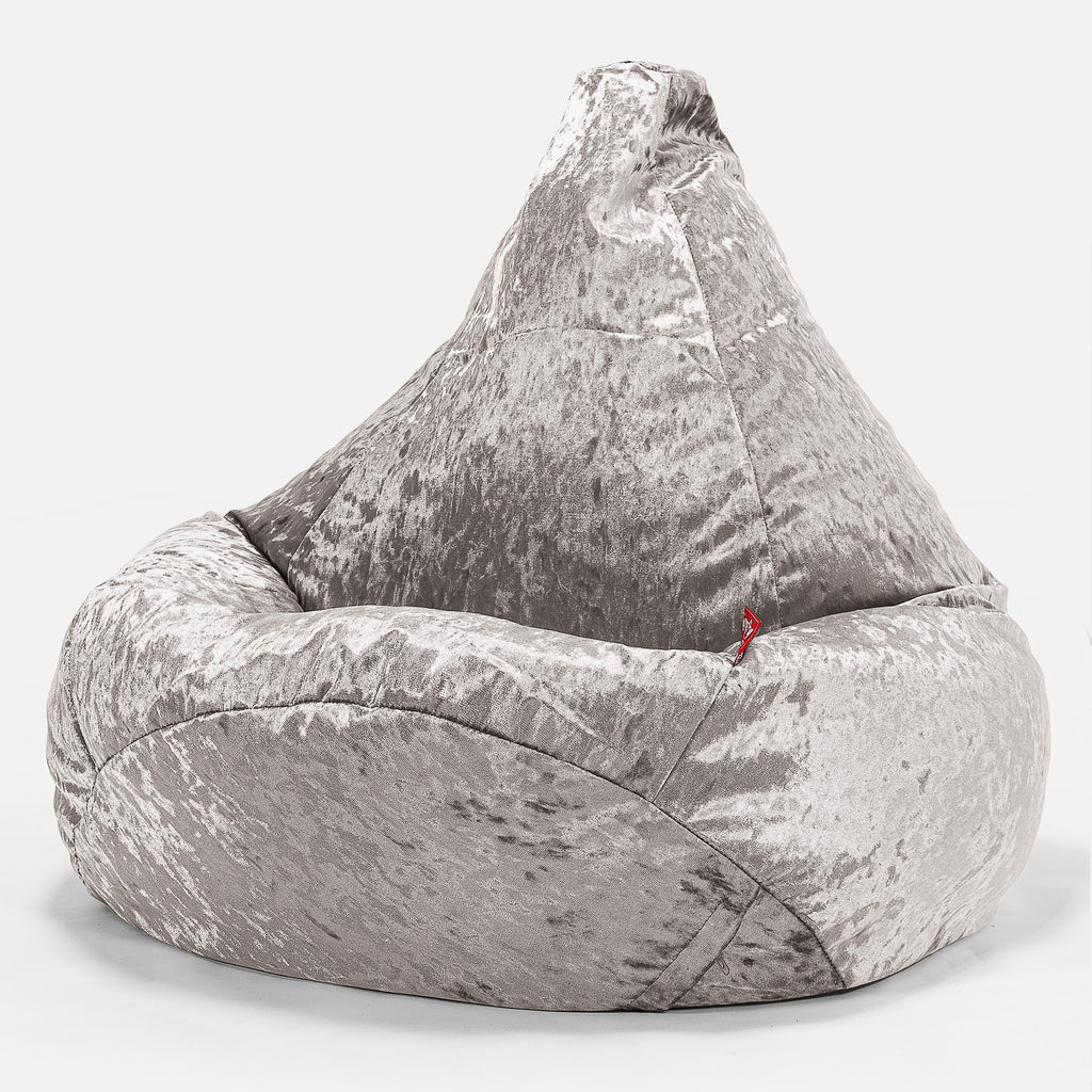 Game Fåtölj Saccosäck - Vintagesammet Silverfärgad 02