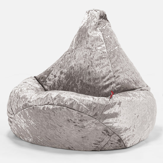 Game Fåtölj Saccosäck - Vintagesammet Silverfärgad 02