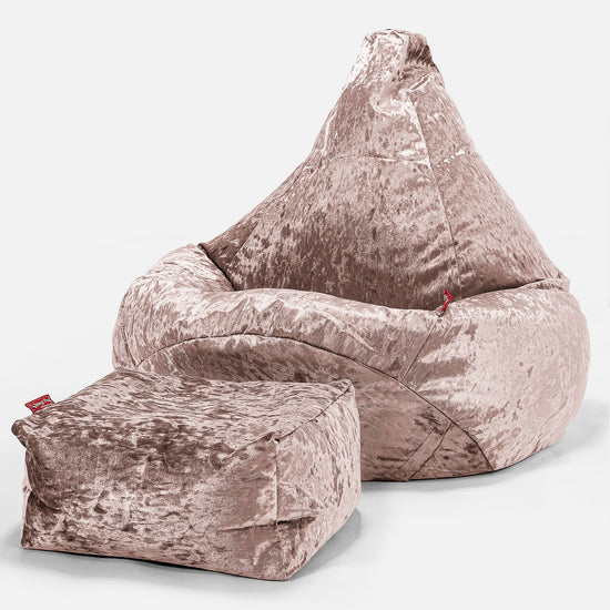 Game Fåtölj Saccosäck - Vintagesammet Tryffel 01