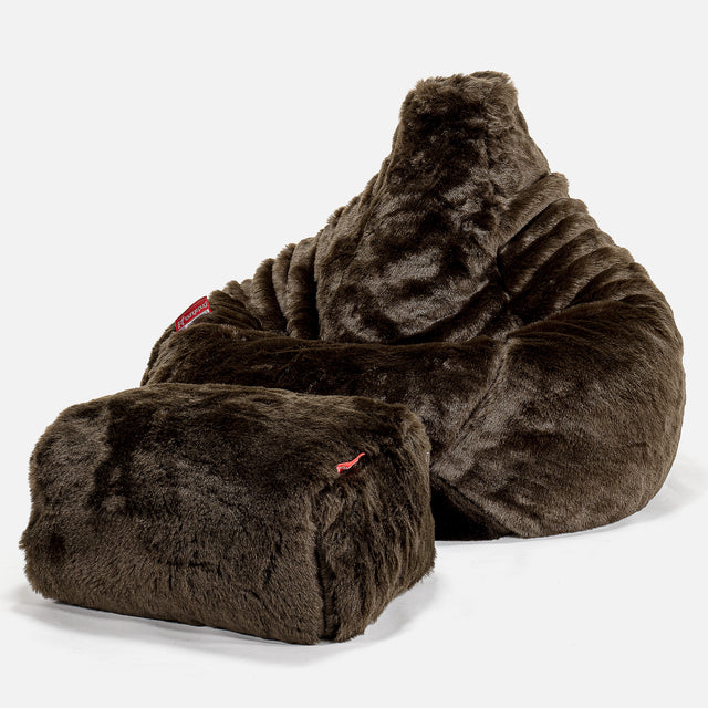 Game Fåtölj Saccosäck - Fuskpäls Brun 01