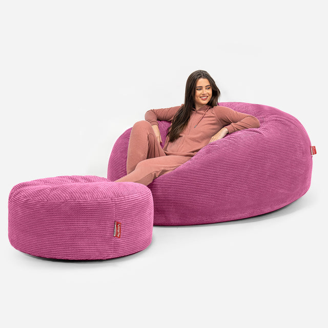 Jätte Saccosäck XXL 'Mega Mammut' - Pom-pom Rosa 02