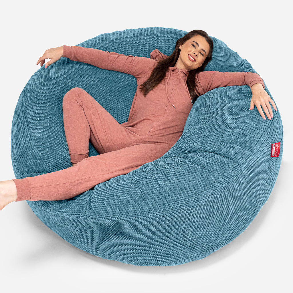 Jätte Saccosäck XXL 'Mega Mammut' - Pom-pom Turkos 01