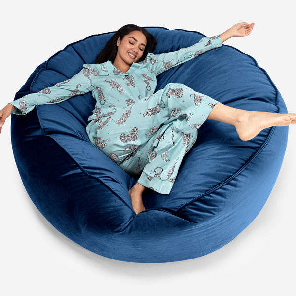 Jätte Saccosäck XXL 'Mega Mammut' - Sammet Navy 01