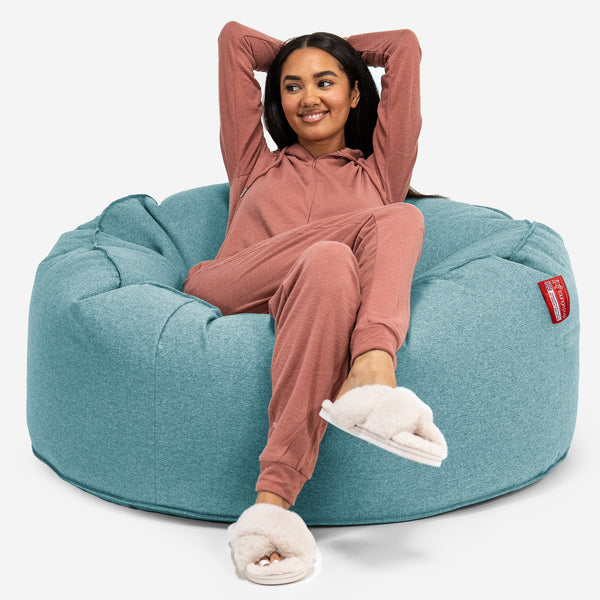 Jätte Saccosäck Soffa 'Mammut' - Interalli-ull Cyan 01