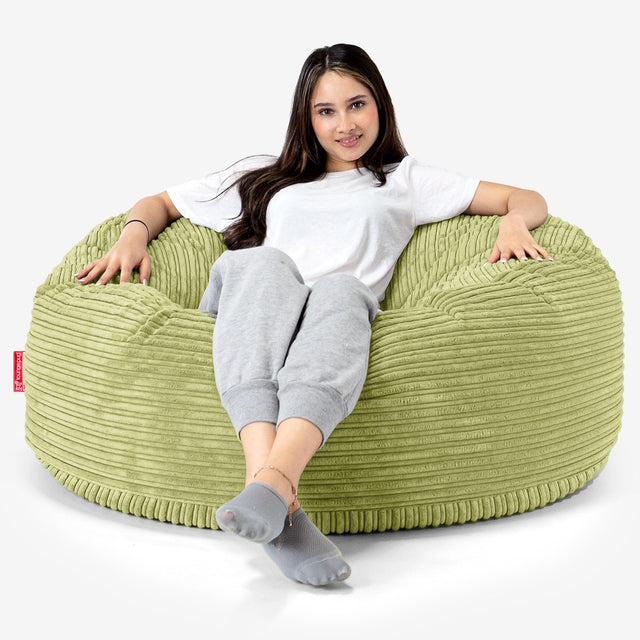 Jätte Saccosäck Soffa 'Mammut' - Klassisk Manchestertyg Limegrön 01