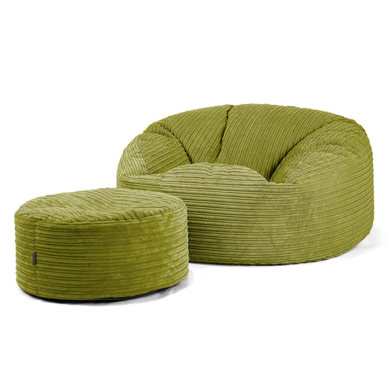 Jätte Saccosäck Soffa 'Mammut' - Klassisk Manchestertyg Limegrön 04