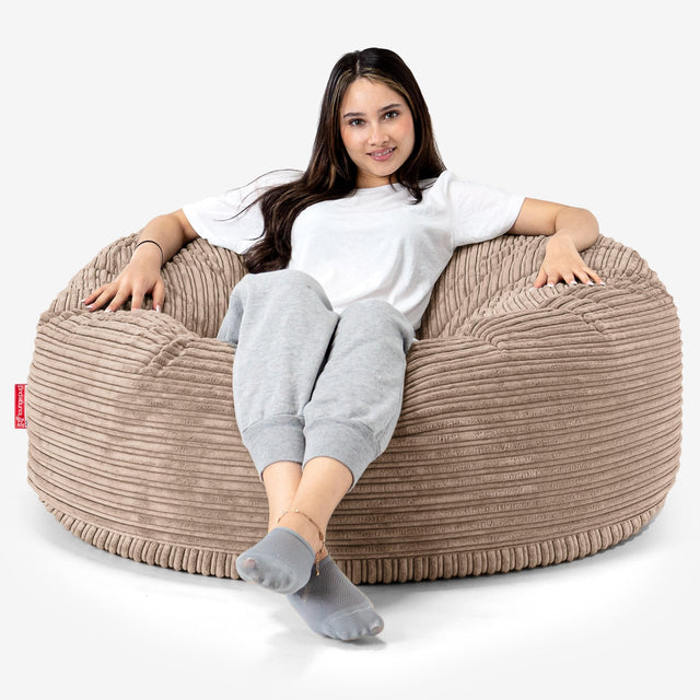 Jätte Saccosäck Soffa 'Mammut' - Klassisk Manchestertyg Sandfärgad 01