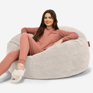 Jätte Saccosäck Soffa 'Mammut' - Pom-pom Elfenbensvit
