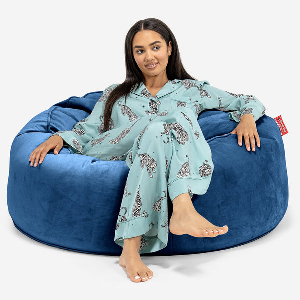 Jätte Saccosäck Soffa 'Mammut' - Sammet Navy 01