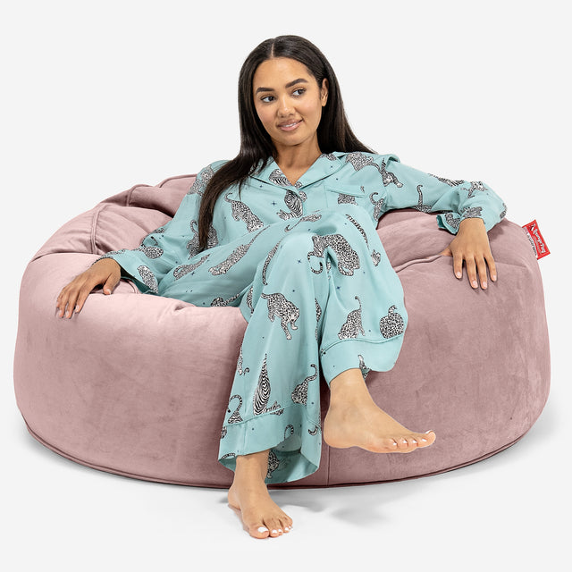Jätte Saccosäck Soffa 'Mammut' - Sammet Rosa 01