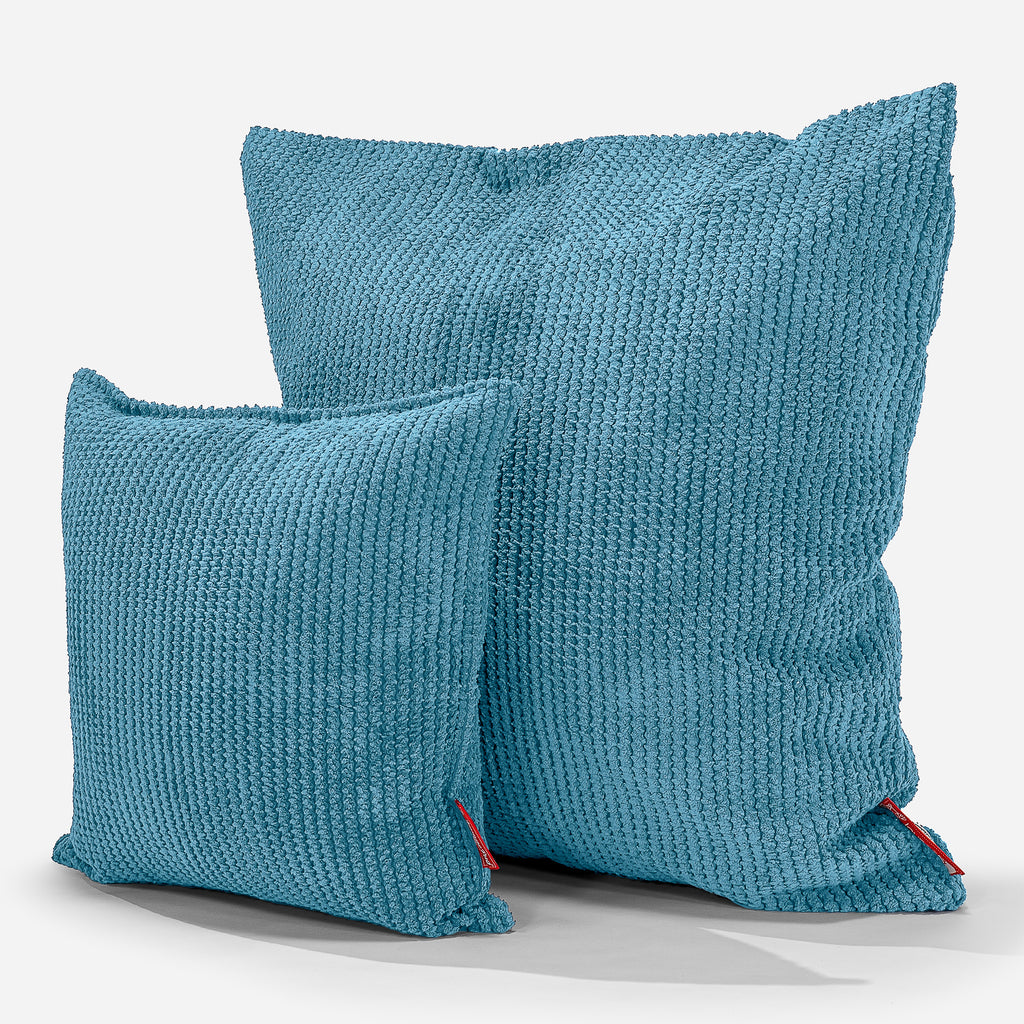 Kudde XL 70 x 70cm - Pom-pom Turkos 02