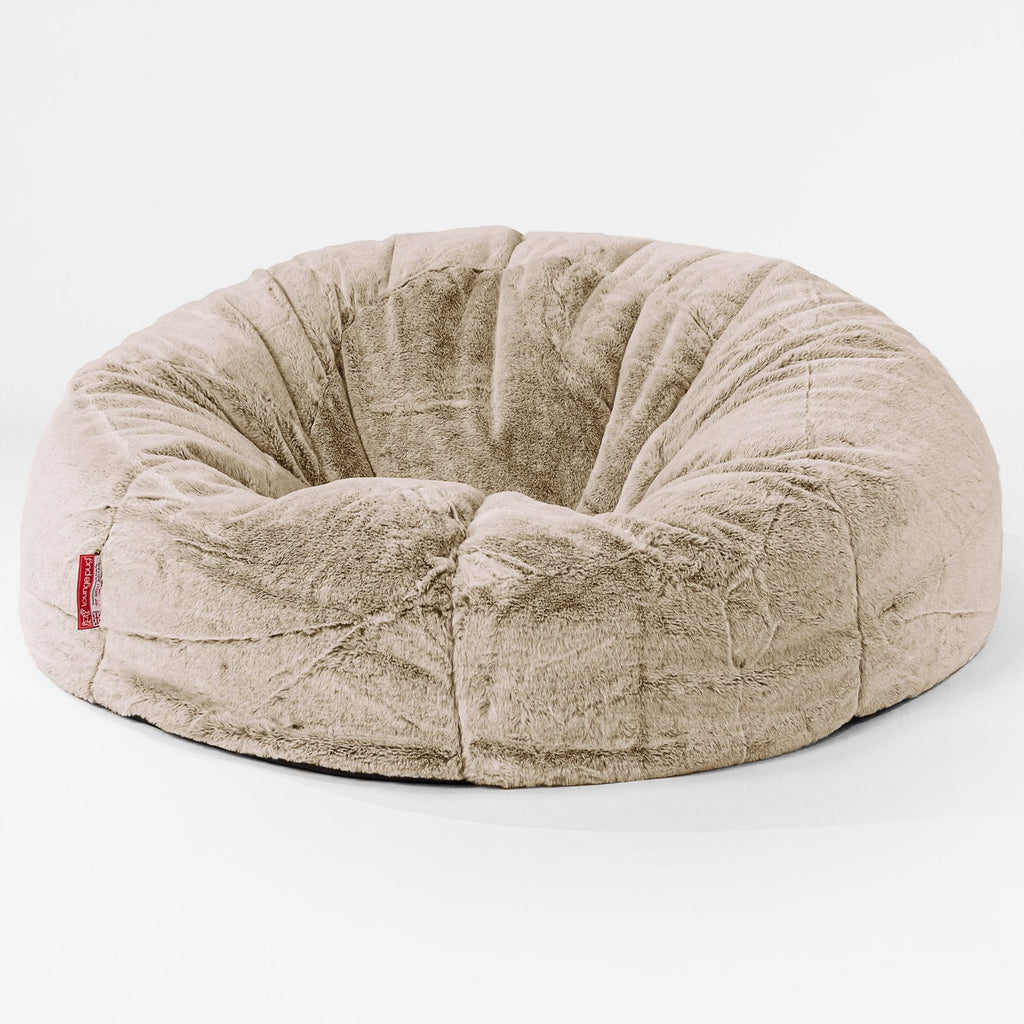Klassisk Saccosäck Soffa - Fuskkaninpäls Gyllenbrun 01