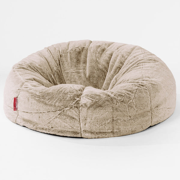 Klassisk Saccosäck Soffa - Fuskkaninpäls Gyllenbrun 01