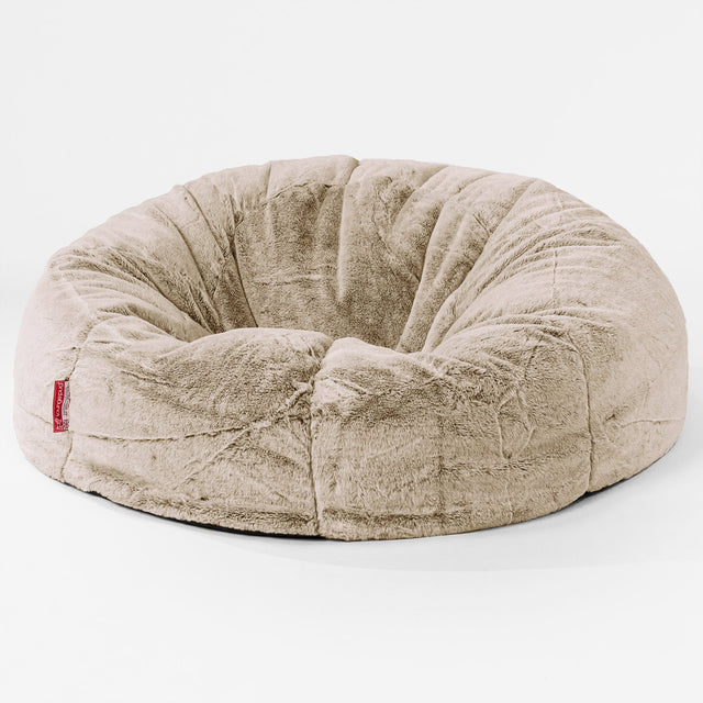 Klassisk Saccosäck Soffa - Fuskkaninpäls Gyllenbrun 01