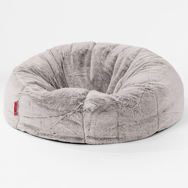 Klassisk Saccosäck Soffa - Fuskkaninpäls Ljusgrå 01