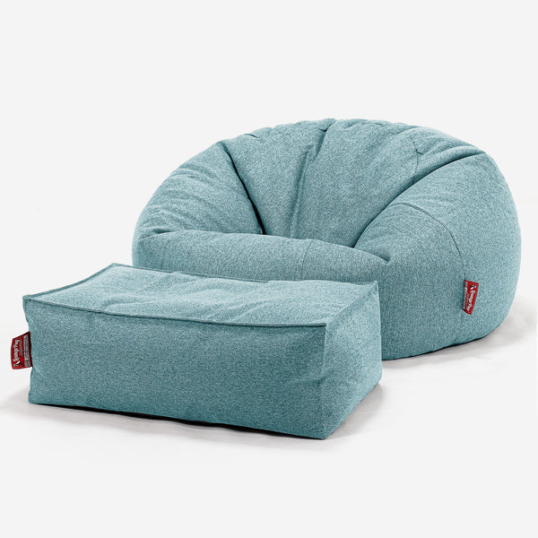 Klassisk Saccosäck Soffa - Interalli-ull Cyan 01