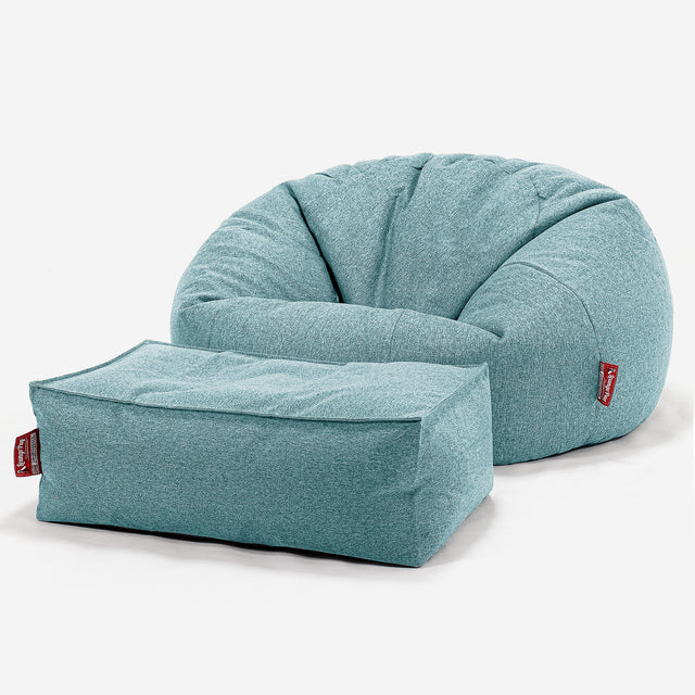 Klassisk Saccosäck Soffa - Interalli-ull Cyan 02