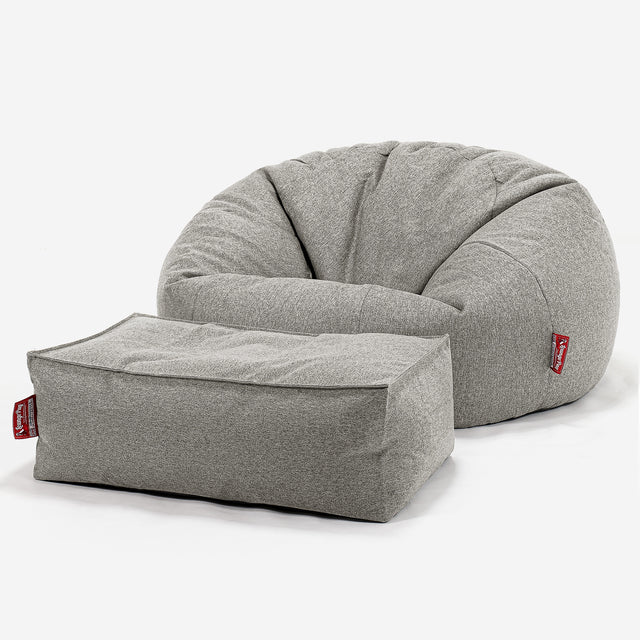 Klassisk Saccosäck Soffa - Interalli-ull Silverfärgad 02