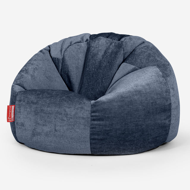 Klassisk Sittsäck Stol - Chenille Marinblå 01