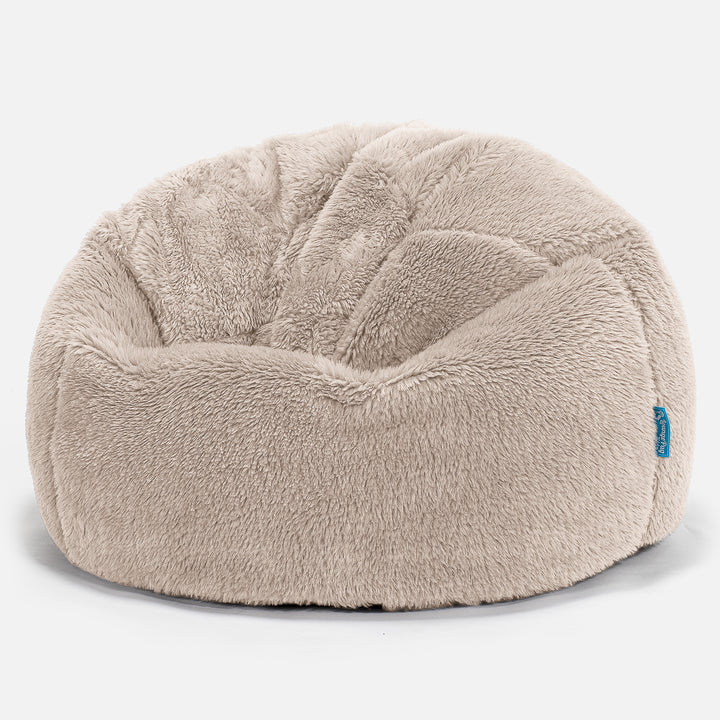 Klassisk Sittsäck Stol Barn - Teddy-fuskpäls Minkbrun 01