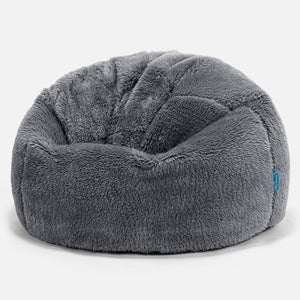Klassisk Sittsäck Stol Barn 1-5 år - Teddy-fuskpäls Mörkgrå