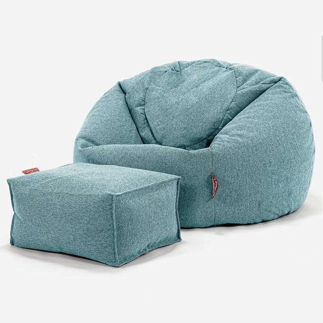 Klassisk Sittsäck Stol - Interalli-ull Cyan 02