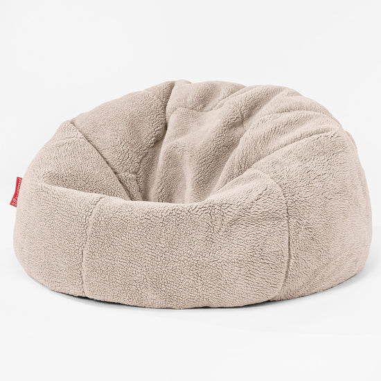 Klassisk Sittsäck Stol - Teddy-fuskpäls Minkbrun 01