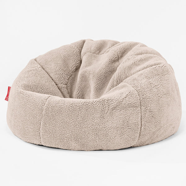 Klassisk Sittsäck Stol - Teddy-fuskpäls Minkbrun 01