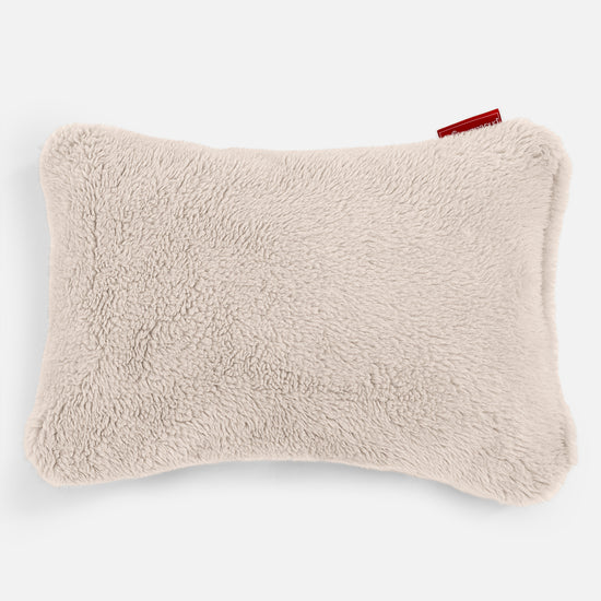Kudde 35 x 50cm - Teddy-fuskpäls Gräddvit 01