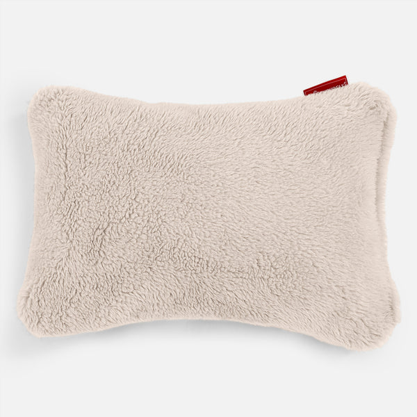 Kudde 35 x 50cm - Teddy-fuskpäls Gräddvit 01