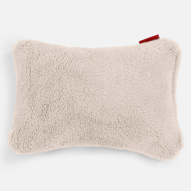 Kudde 35 x 50cm - Teddy-fuskpäls Gräddvit 01