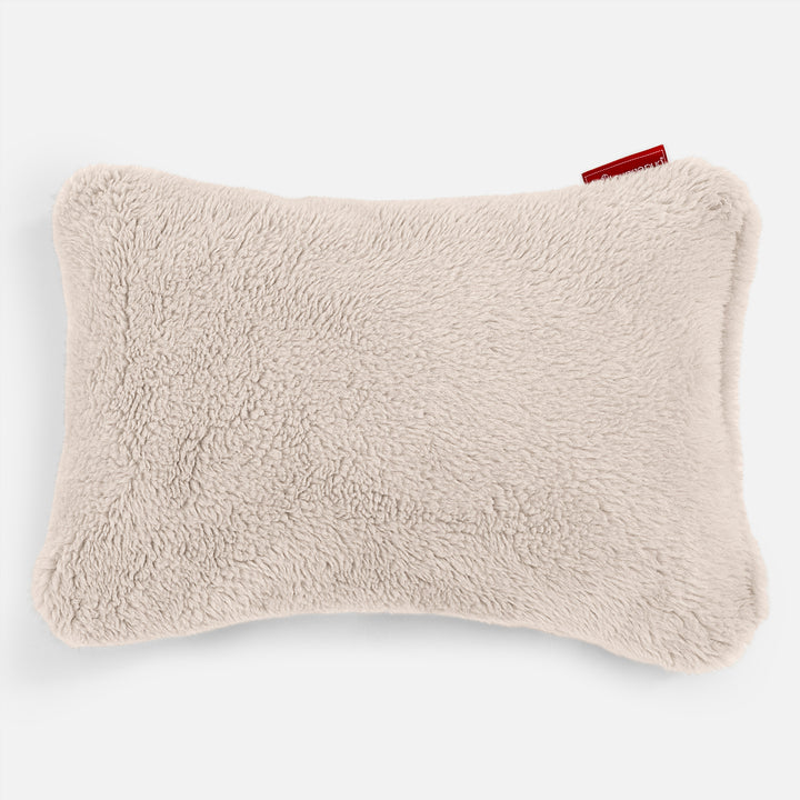 Kudde 35 x 50cm - Teddy-fuskpäls Gräddvit 01