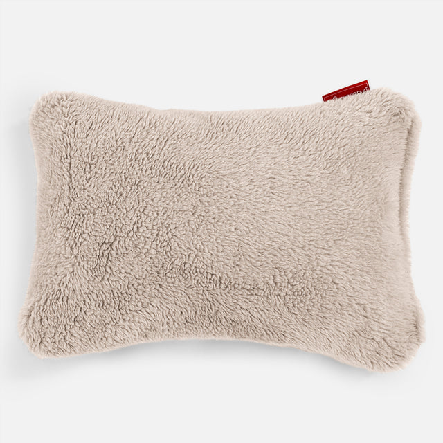 Kudde 35 x 50cm - Teddy-fuskpäls Minkbrun 01