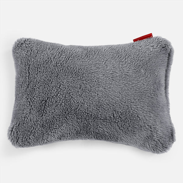 Kudde 35 x 50cm - Teddy-fuskpäls Mörkgrå 01