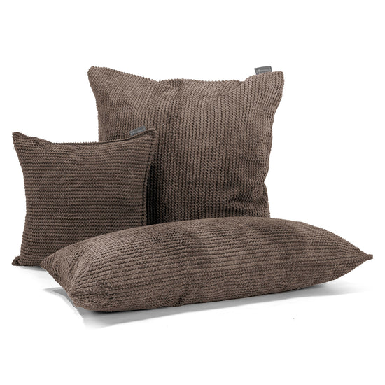 Kudde 47 x 47cm - Pom-pom Chokladbrun 04