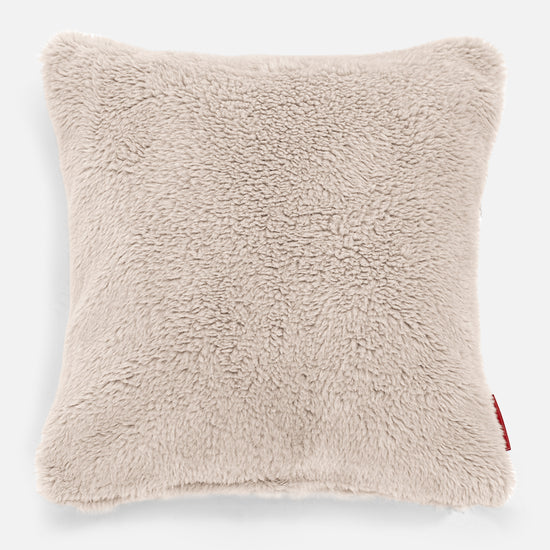 Kudde 47 x 47cm - Teddy-fuskpäls Minkbrun 01