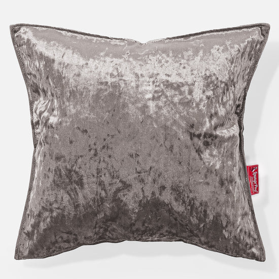 Kudde XL 70 x 70cm - Vintagesammet Silverfärgad 01