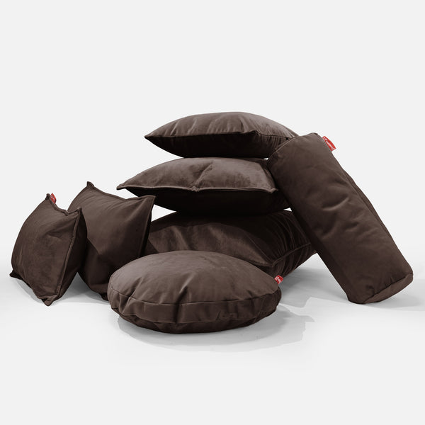 Jätte Kuddfodral 40 x 70cm - Sammet Espresso Fabric Close-up Image