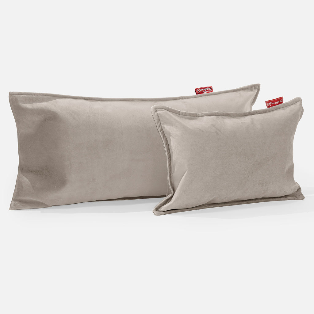 Jätte Kudde C50-L 40 x 80cm, CloudSac Memoryskum - Sammet Minkbrun 03
