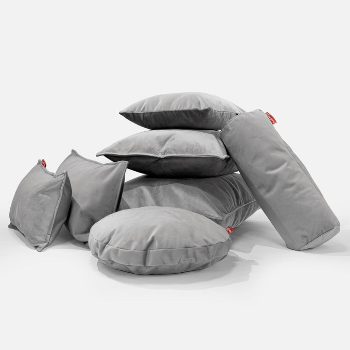Jätte Kudde C50-L 40 x 80cm, CloudSac Memoryskum - Sammet Silverfärgad 04