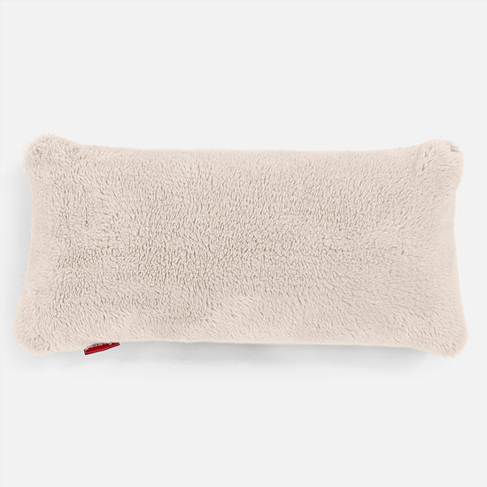 Jätte Kudde C50-L 40 x 80cm, CloudSac Memoryskum - Teddy-fuskpäls Gräddvit 01
