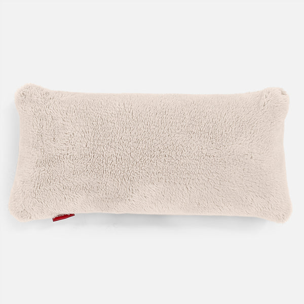 Jätte Kudde C50-L 40 x 80cm, CloudSac Memoryskum - Teddy-fuskpäls Gräddvit 01