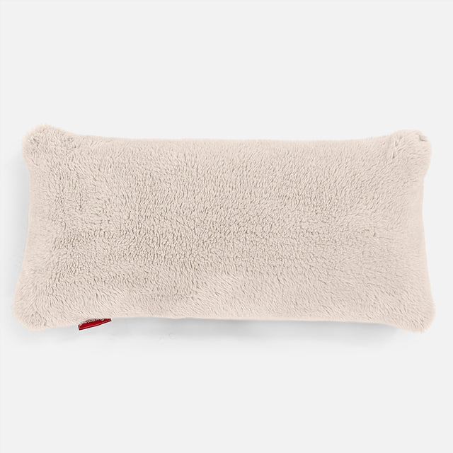 Jätte Kudde C50-L 40 x 80cm, CloudSac Memoryskum - Teddy-fuskpäls Gräddvit 01