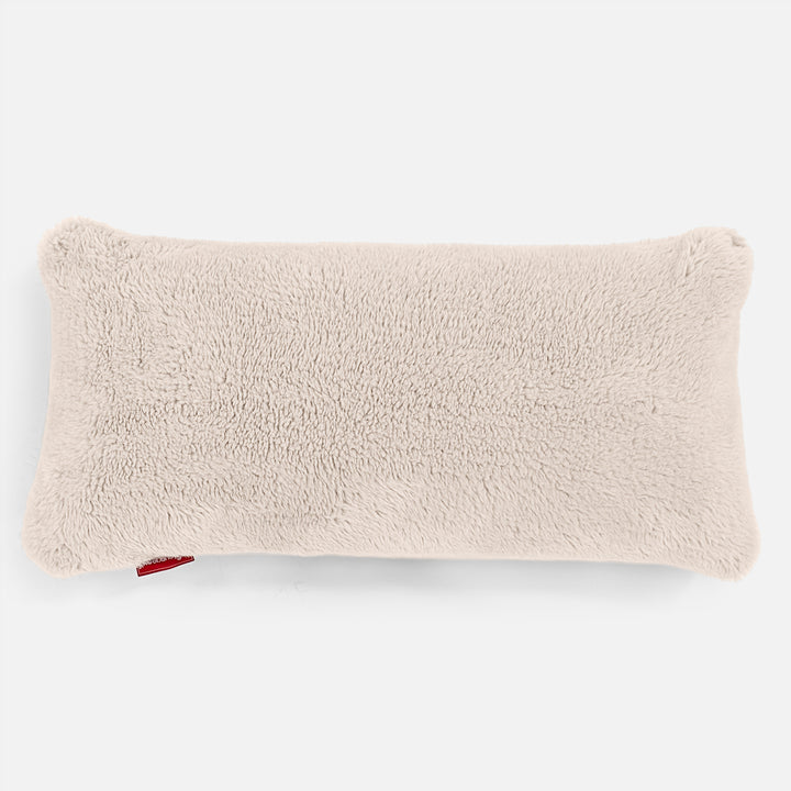 Jätte Kudde C50-L 40 x 80cm, CloudSac Memoryskum - Teddy-fuskpäls Gräddvit 01