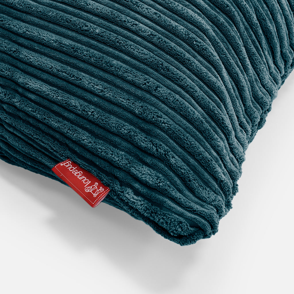 Kudde Rund 50cm - Klassisk Manchestertyg Teal 02