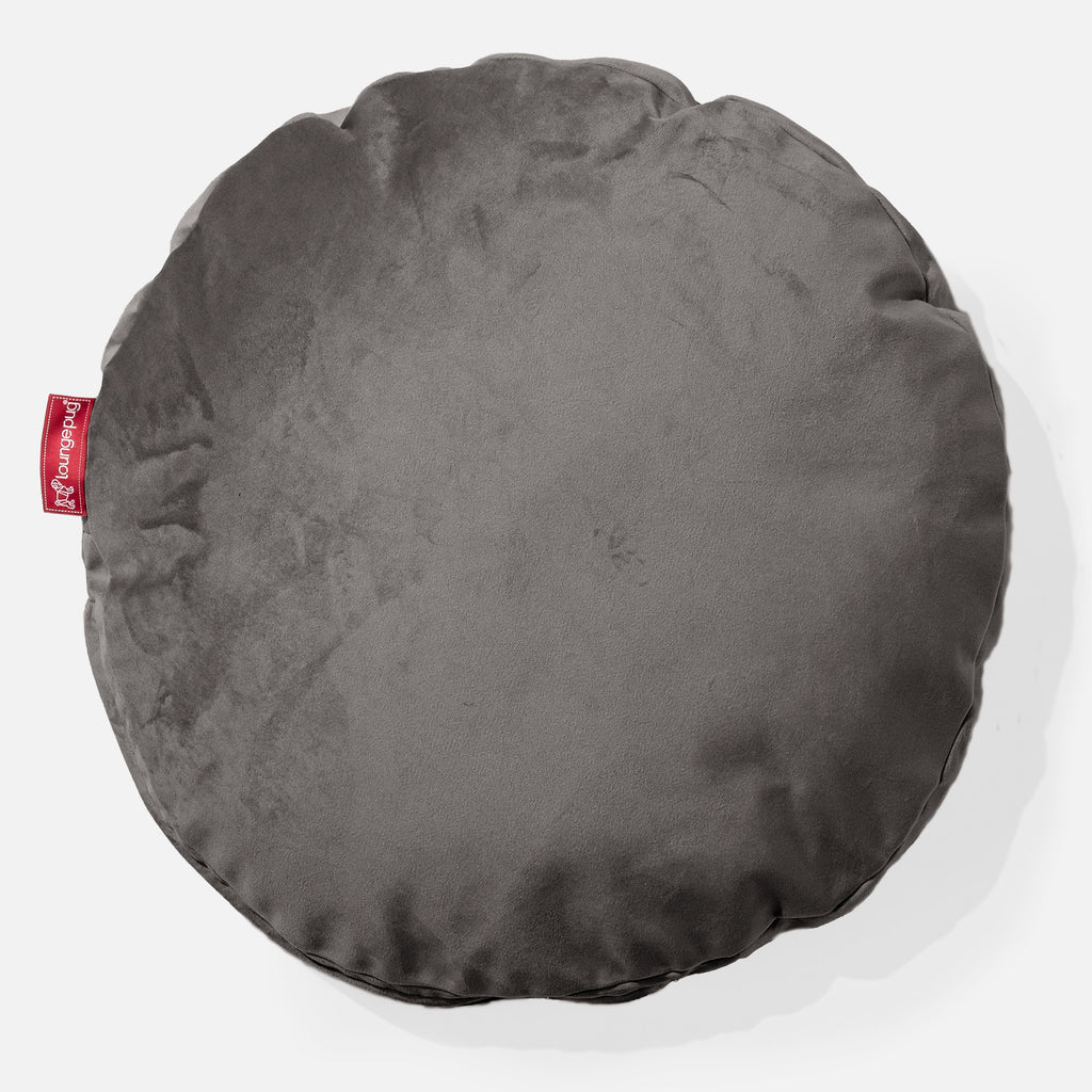 Kudde Rund 50cm - Sammet Grafitgrå 01