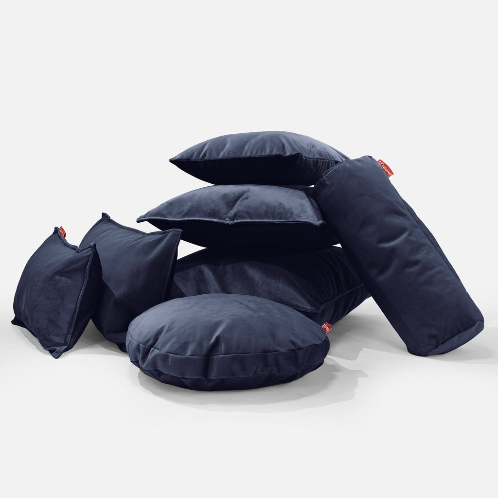 Kudde Rund 50cm - Sammet Navy 03
