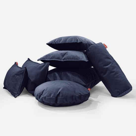 Kudde Rund 50cm - Sammet Navy 03